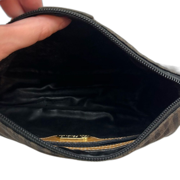 Fendi Dark Green & Brown Cloth Clutch Purse Bag One Size - Picture 16 of 16